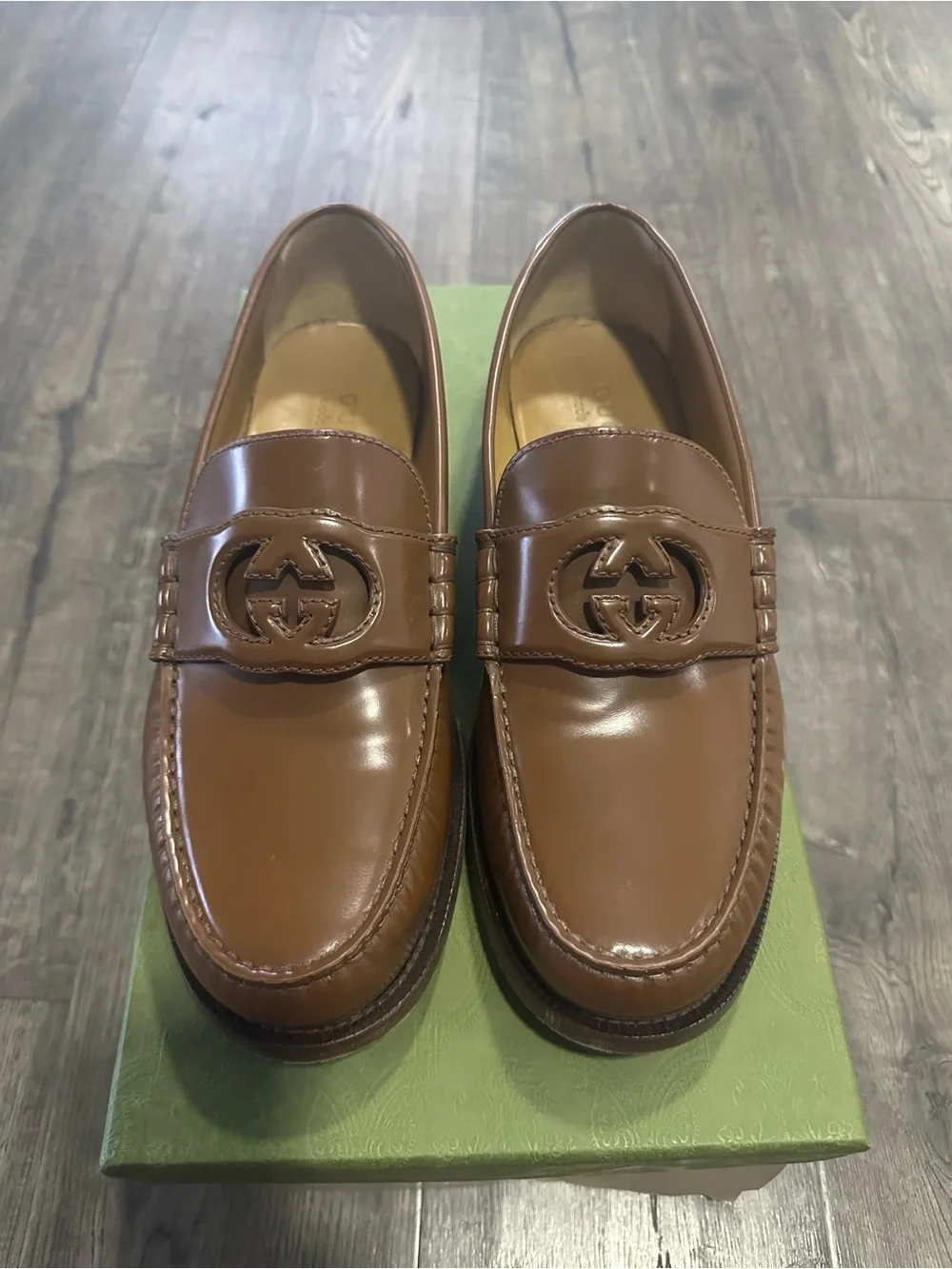 Gucci Brown Leather Horsebit Penny Loafers
